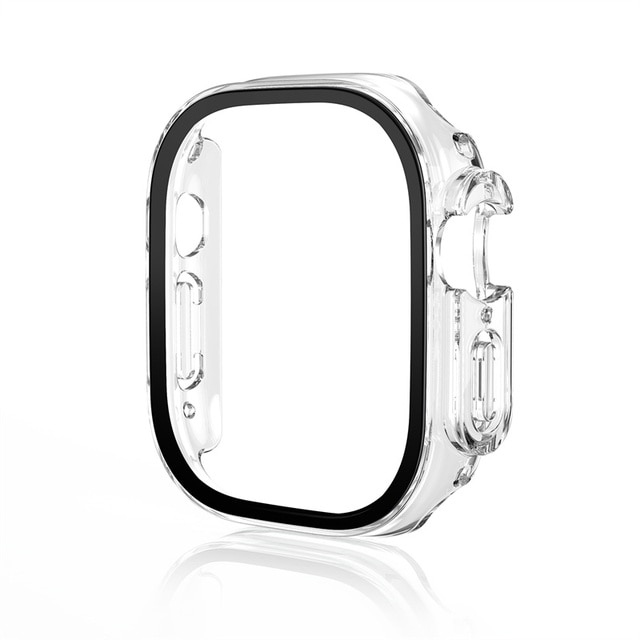 Vidro + capa para apple relógio ultra caso 49mm smartwatch pc pára