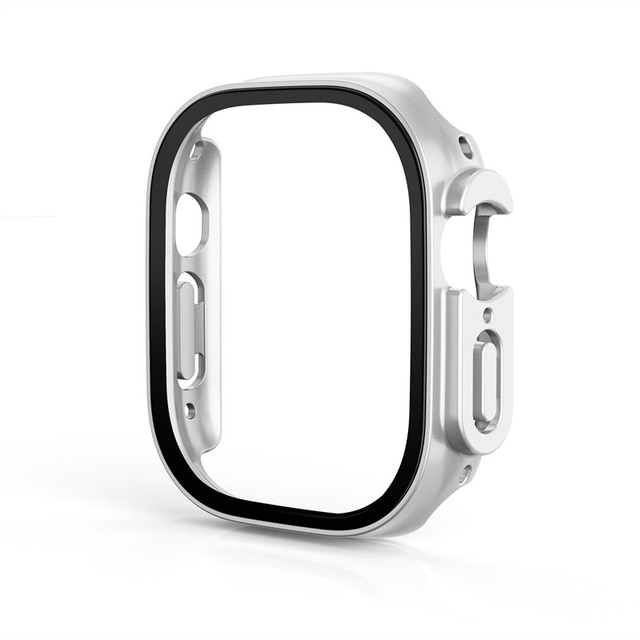 Vidro + capa para apple relógio ultra caso 49mm smartwatch pc pára